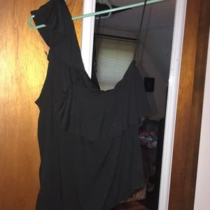 Off the shoulder black top